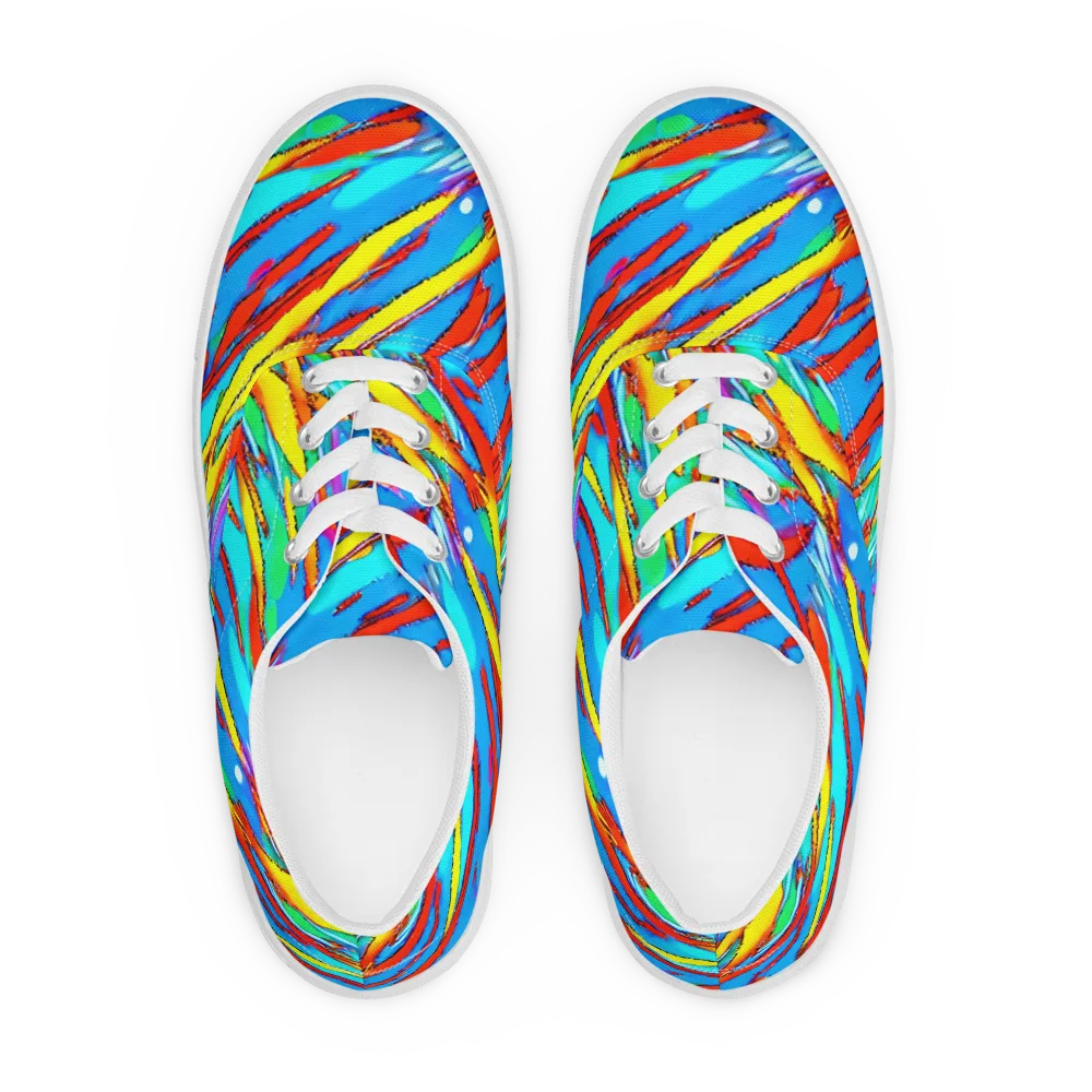 Azure Impact on Men's Lace-Up Canvas Shoes — Front