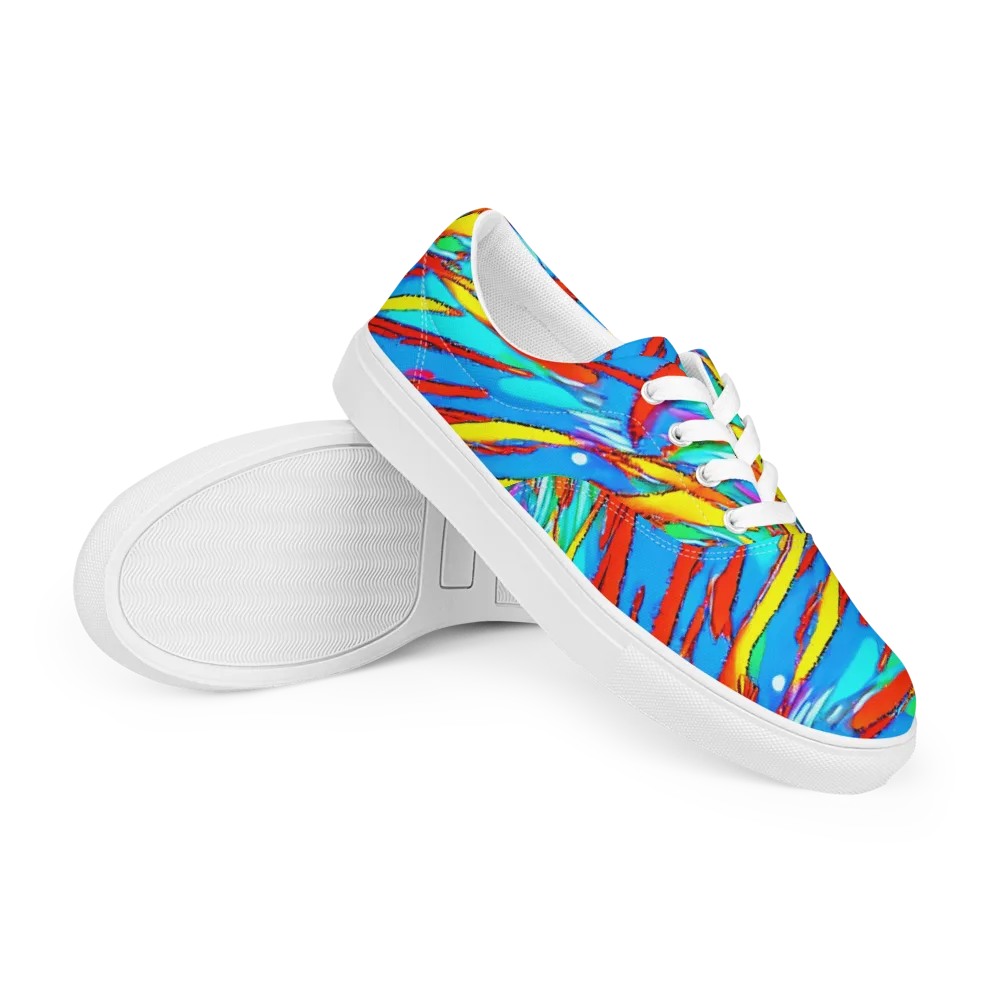 Azure Impact on Men's Lace-Up Canvas Shoes — Right Front
