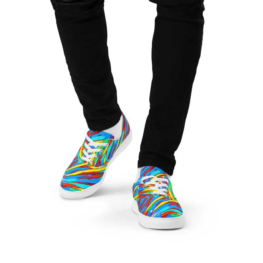Azure Impact on Men's Lace-Up Canvas Shoes — Front