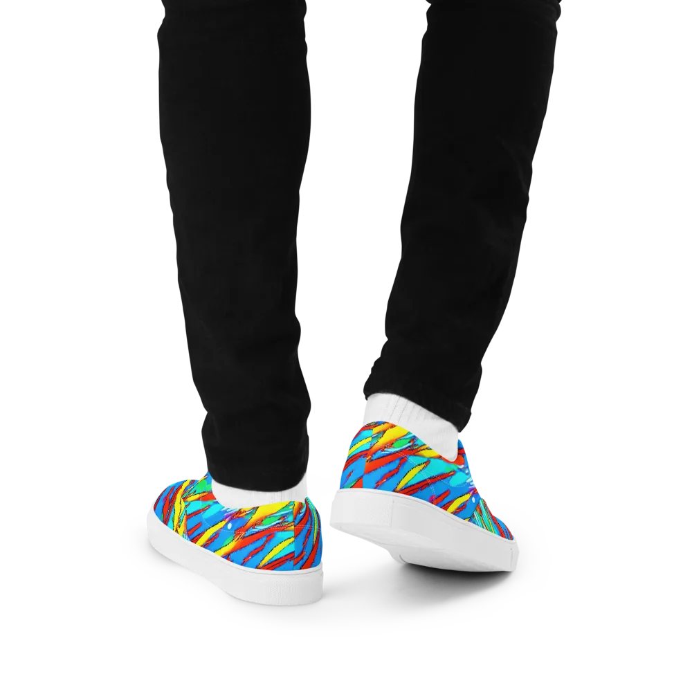 Azure Impact on Men's Lace-Up Canvas Shoes — Back