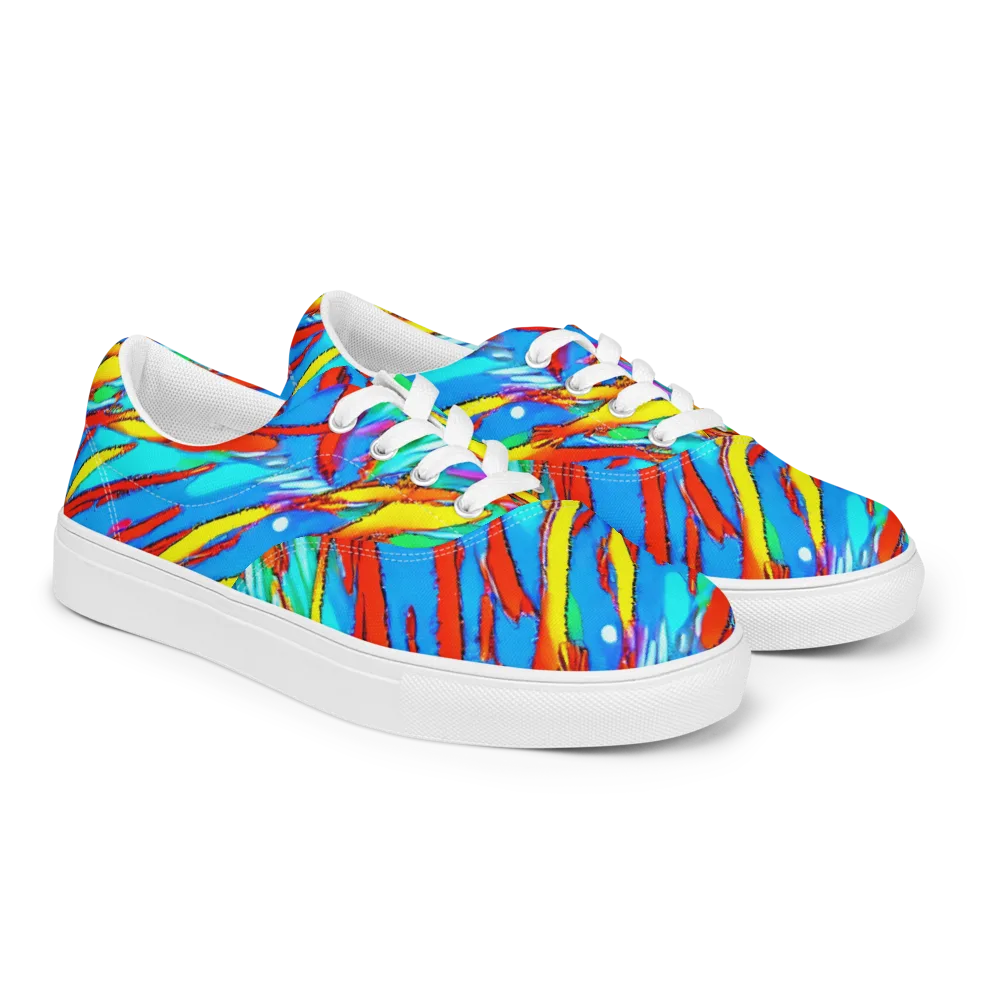 Azure Impact on Men's Lace-Up Canvas Shoes — Right Front