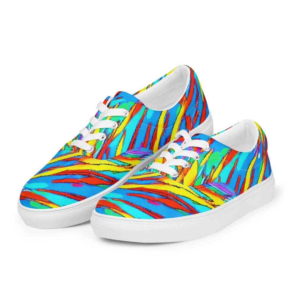 Azure Impact on Men's Lace-Up Canvas Shoes — Left Front