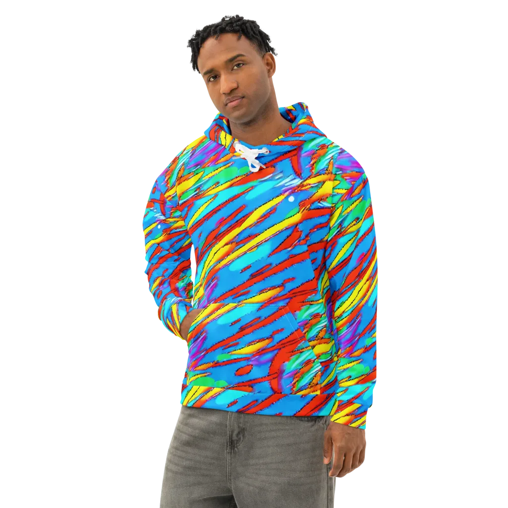 Azure Impact on Cotton Hoodie — Left Front