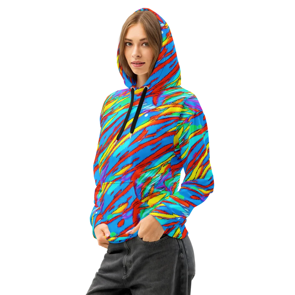 Azure Impact on Cotton Hoodie — Left Front