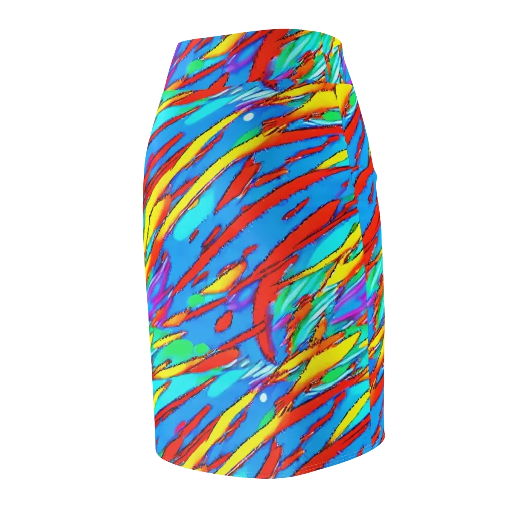 Azure Impact on Pencil Skirt — Back Side