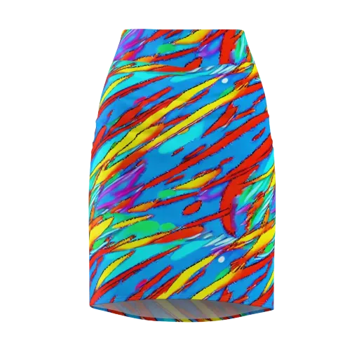 Azure Impact on a Pencil Skirt