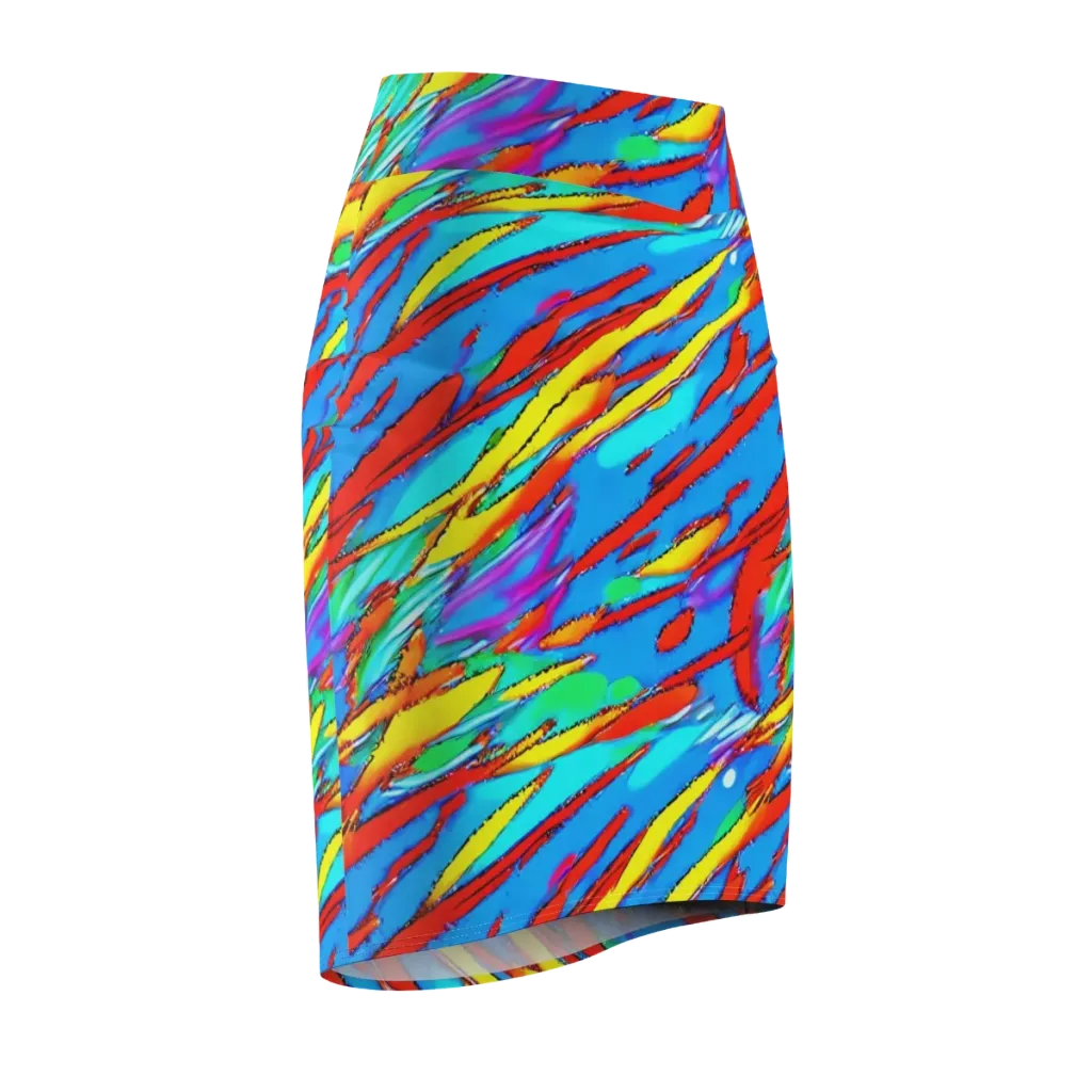 Azure Impact on Pencil Skirt — Front Side