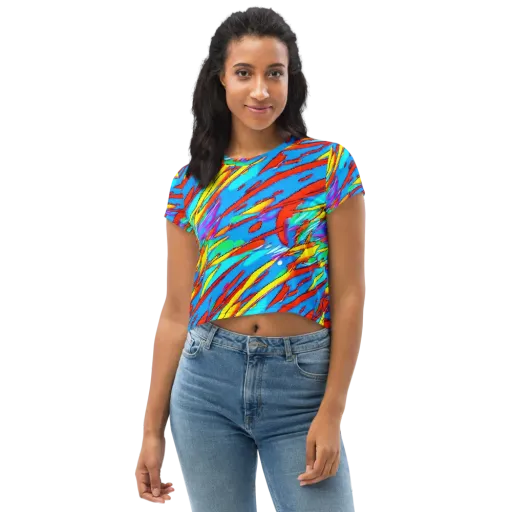 Azure Impact on a Crop Tee