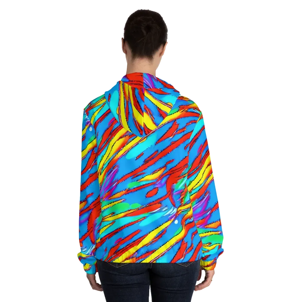 Azure Impact on Women's Full-Zip Hoodie — Back On Person