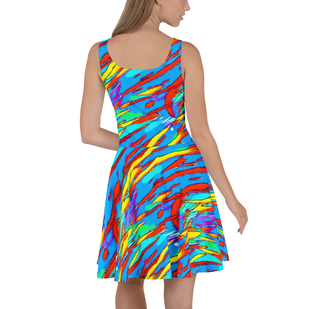 Azure Impact on Skater Dress — Back
