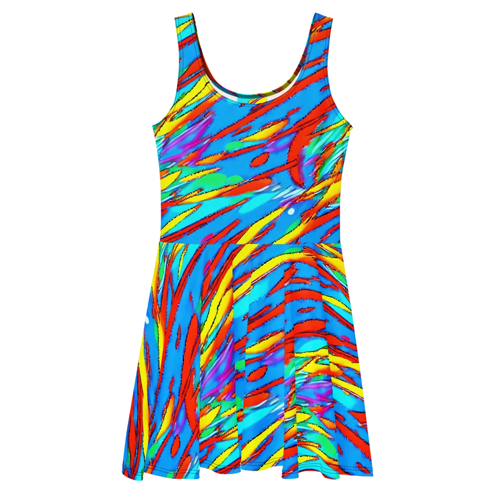 Azure Impact on Skater Dress — Front
