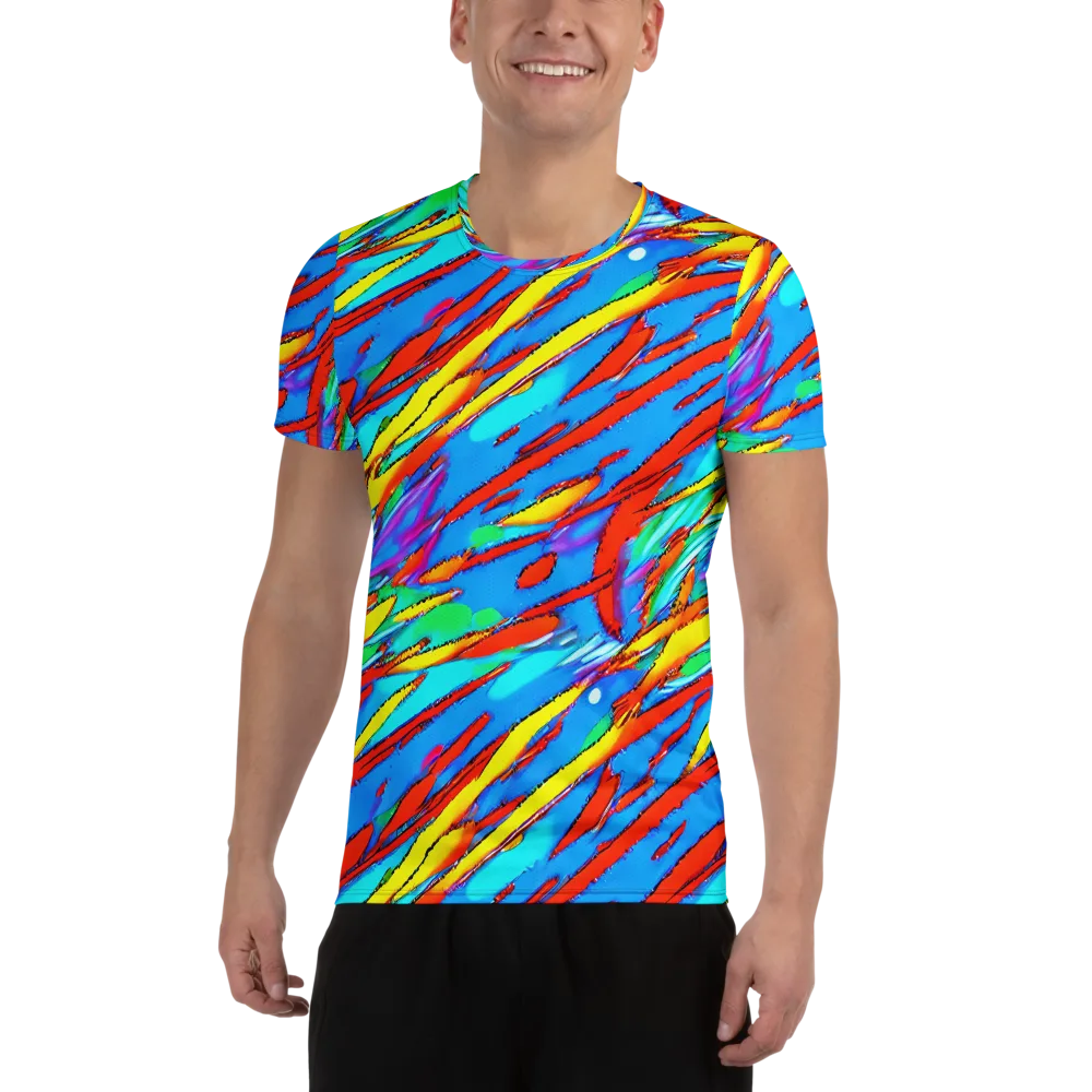 Azure Impact on Men's Athletic T-Shirt — Front