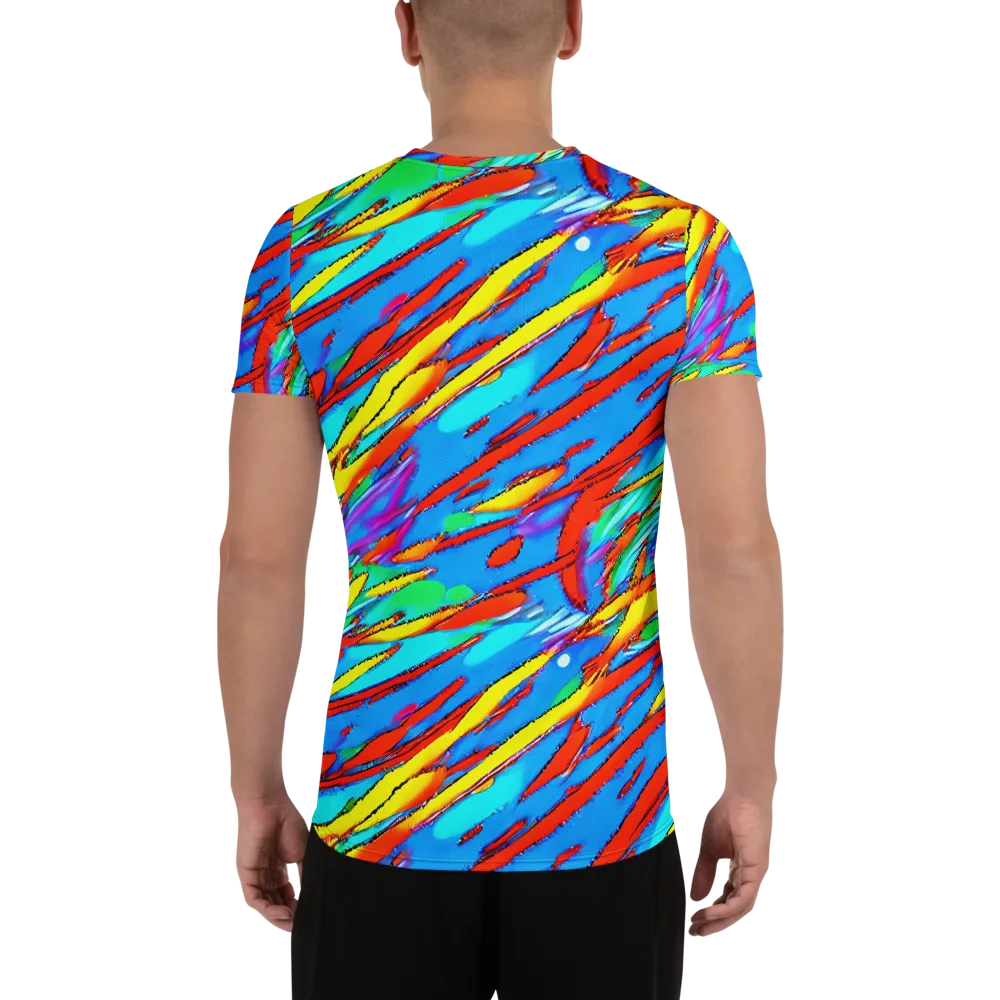 Azure Impact on Men's Athletic T-Shirt — Back