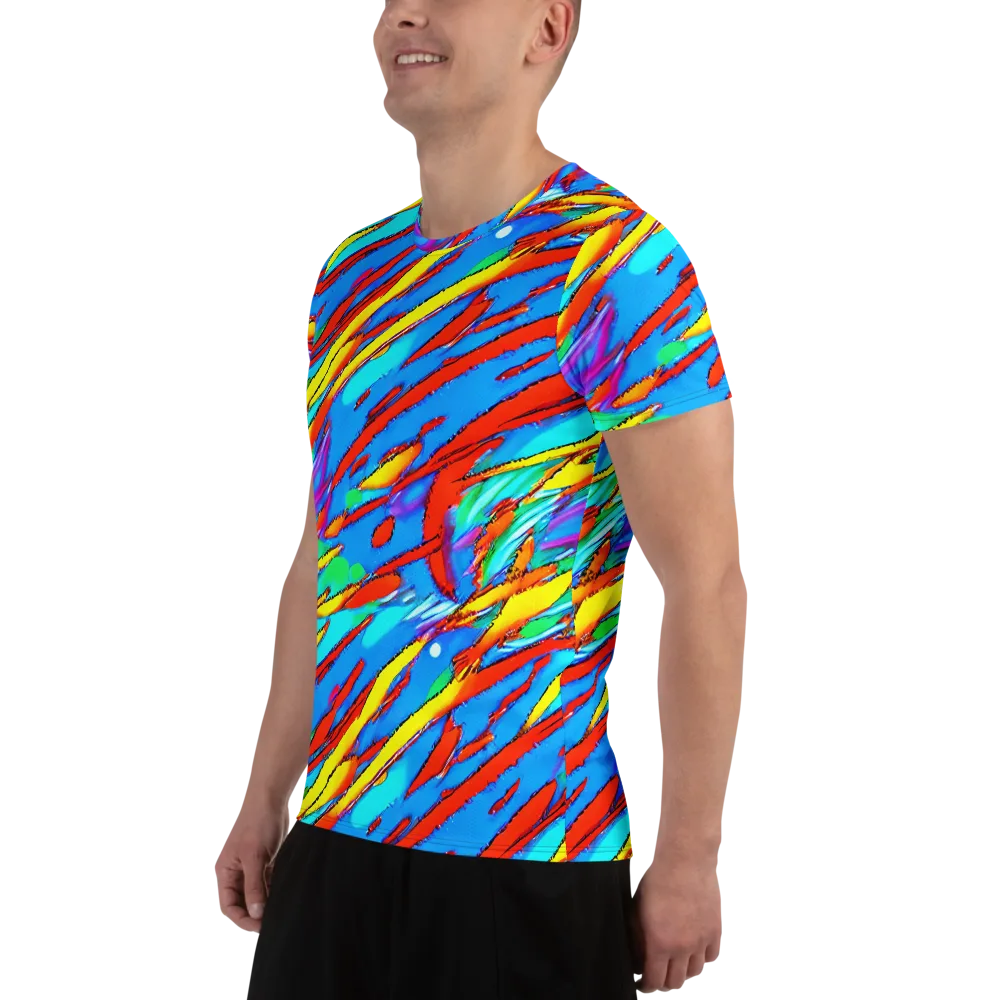 Azure Impact on Men's Athletic T-Shirt — Left