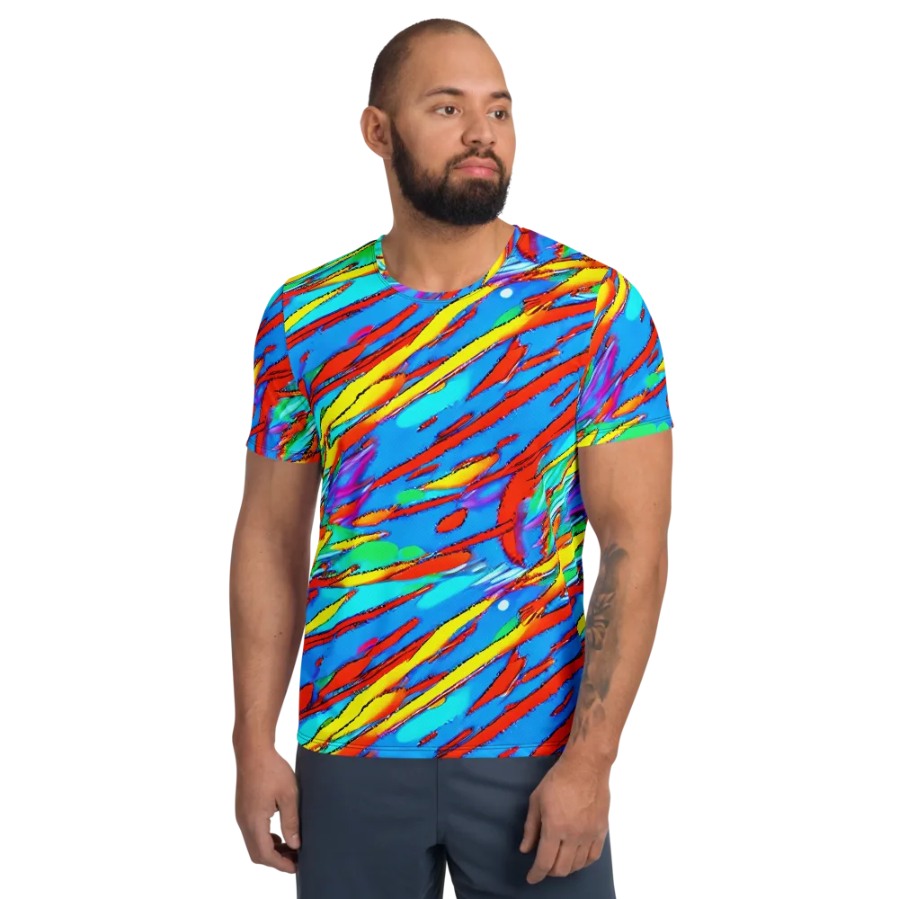 Azure Impact on Men's Athletic T-Shirt — Front