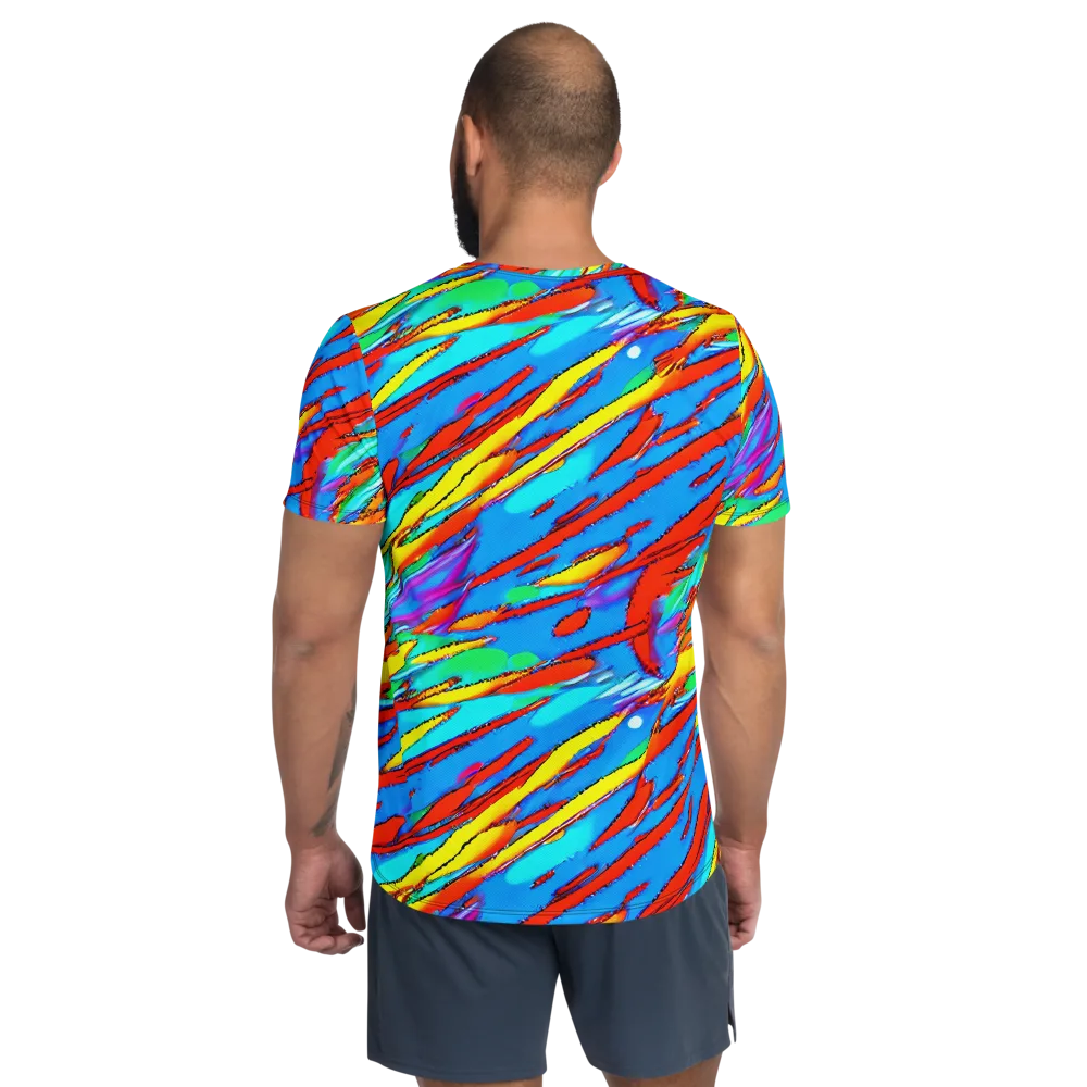 Azure Impact on Men's Athletic T-Shirt — Back