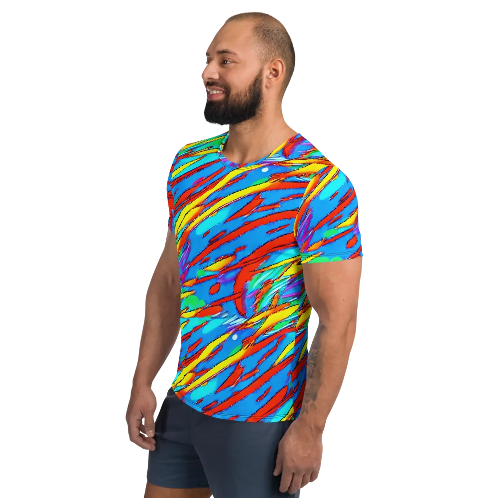 Azure Impact on Men's Athletic T-Shirt — Left