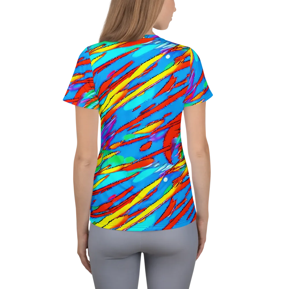 Azure Impact on Women's Athletic T-Shirt — Back
