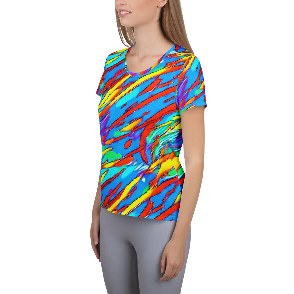 Azure Impact on Women's Athletic T-Shirt — Left