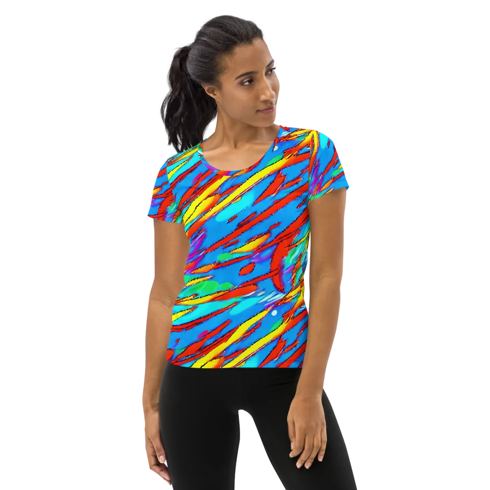 Azure Impact on Women's Athletic T-Shirt — Front
