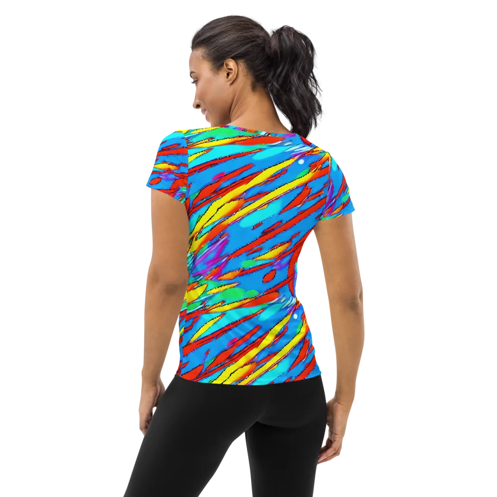 Azure Impact on Women's Athletic T-Shirt — Back
