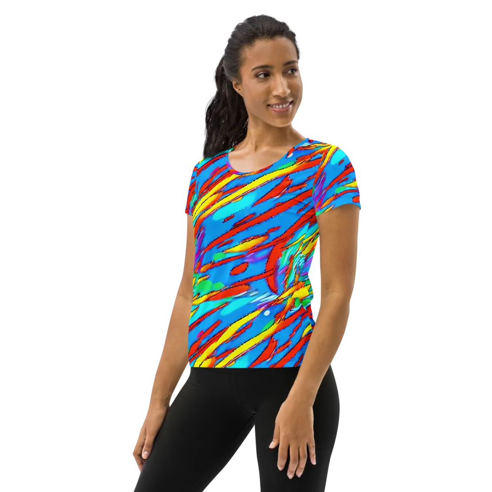 Azure Impact on Women's Athletic T-Shirt — Left