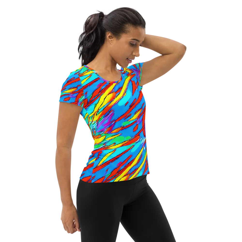 Azure Impact on Women's Athletic T-Shirt — Right