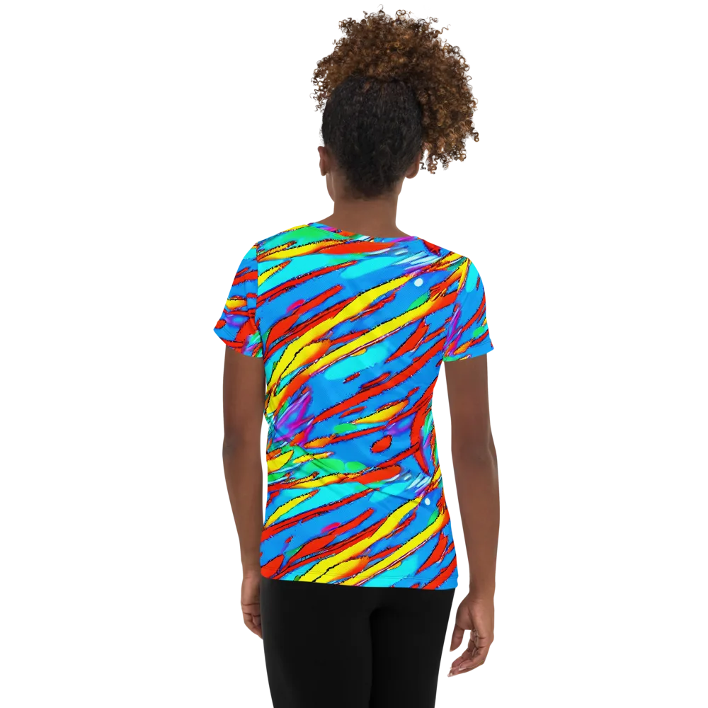 Azure Impact on Women's Athletic T-Shirt — Back
