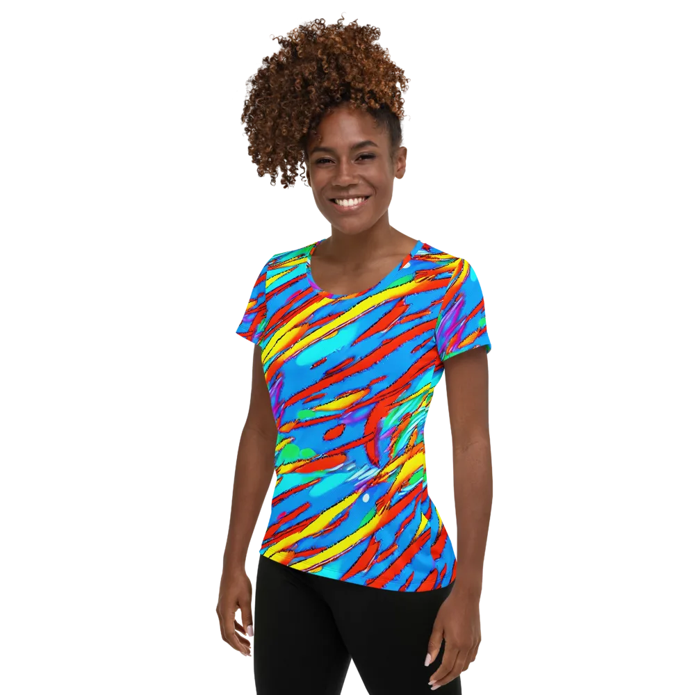 Azure Impact on Women's Athletic T-Shirt — Left
