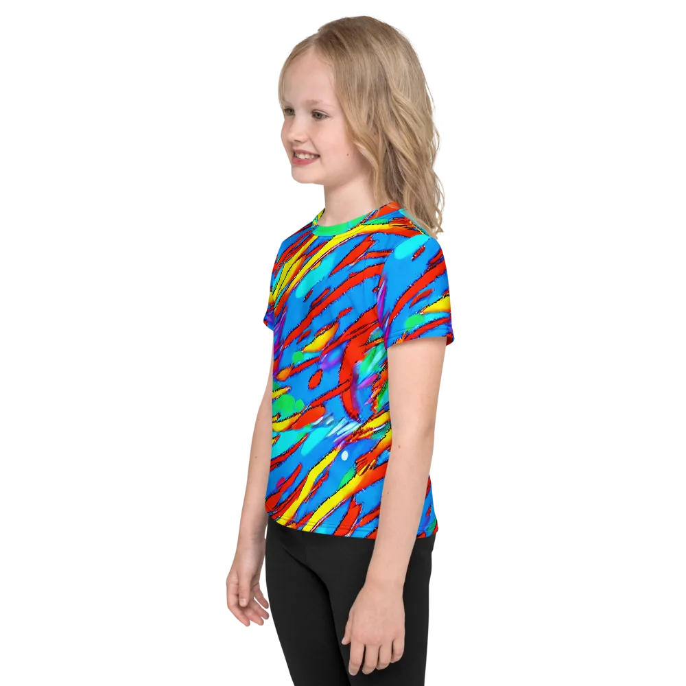 Azure Impact on Kids Crew Neck T-Shirt — Left