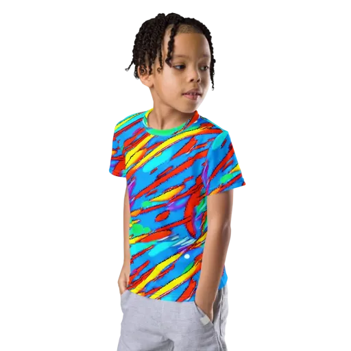 Azure Impact on a Kids Crew Neck T-Shirt