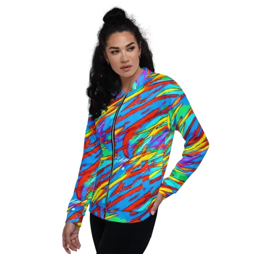 Azure Impact on a Bomber Jacket