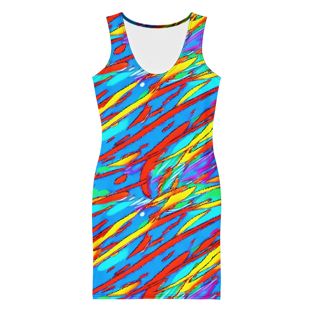 Azure Impact on Bodycon Dress — Front