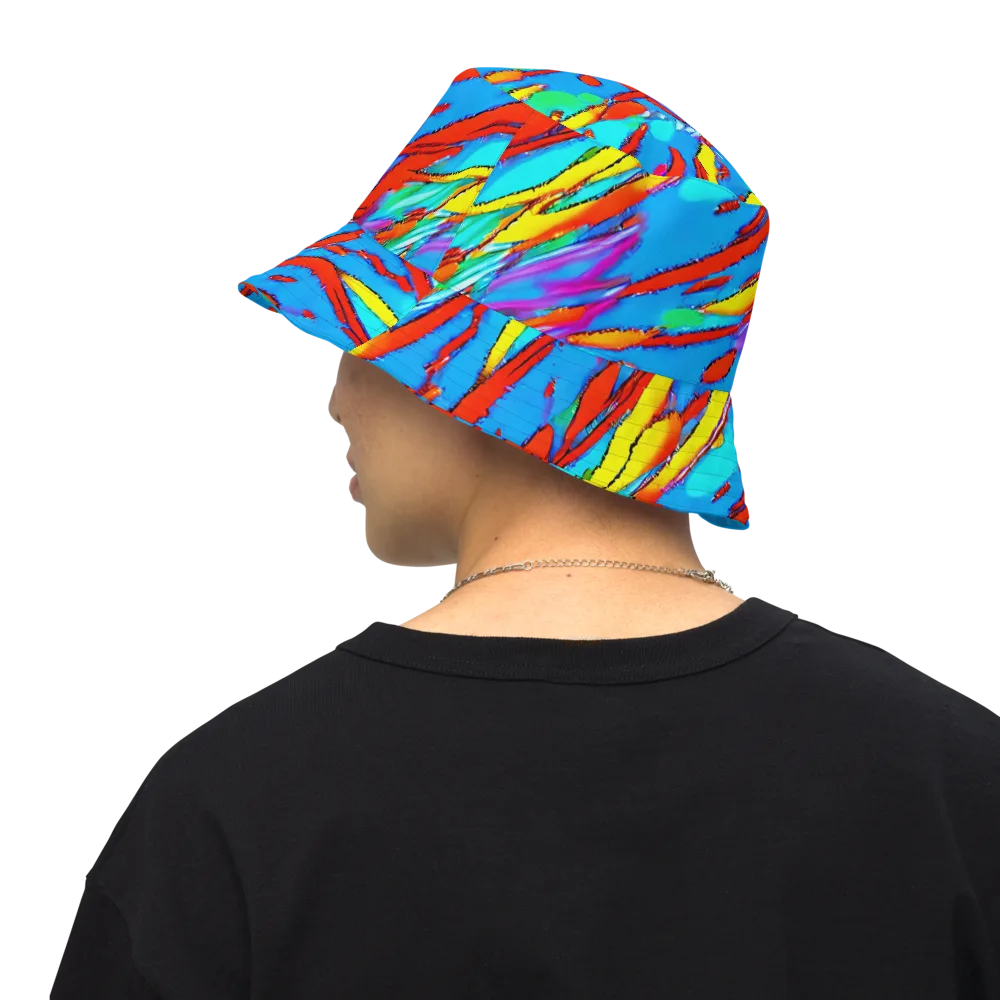 Azure Impact on Reversible Bucket Hat — Back Inside