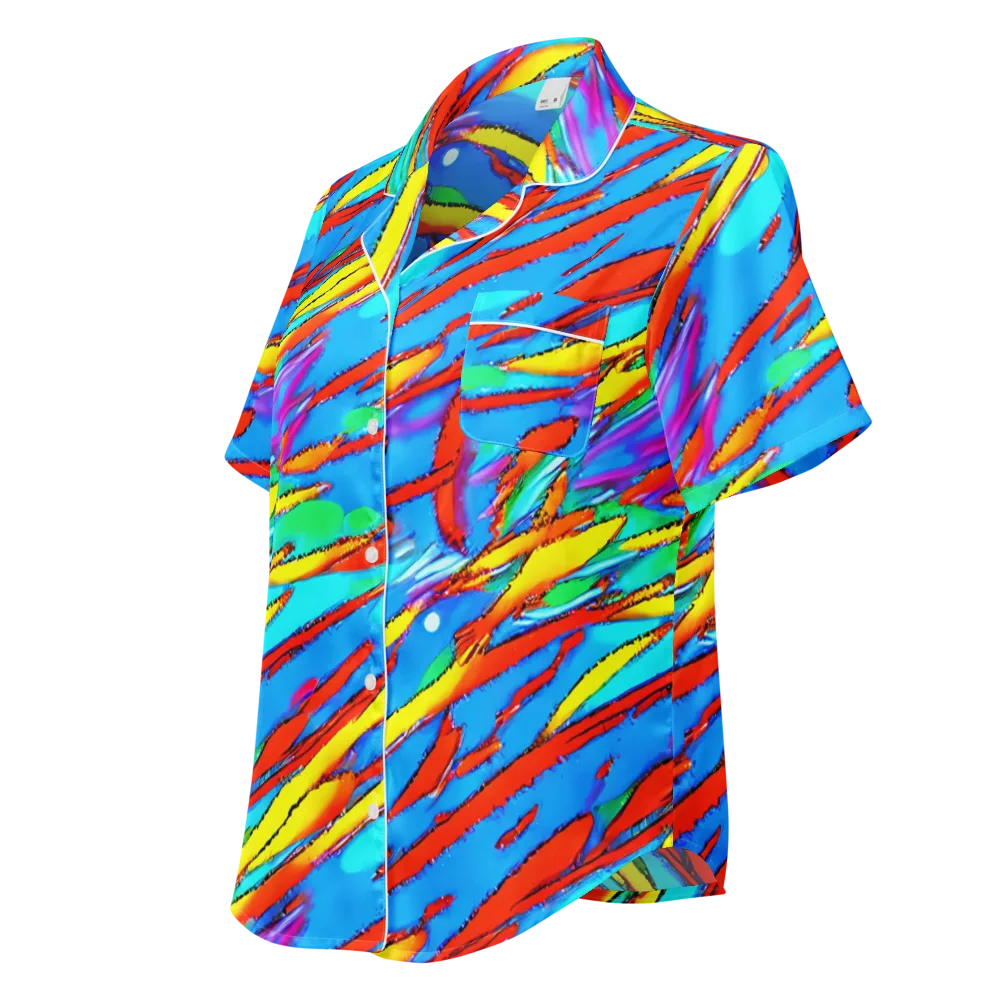 Azure Impact on Women's Short Sleeve Pajama Top — Left Front