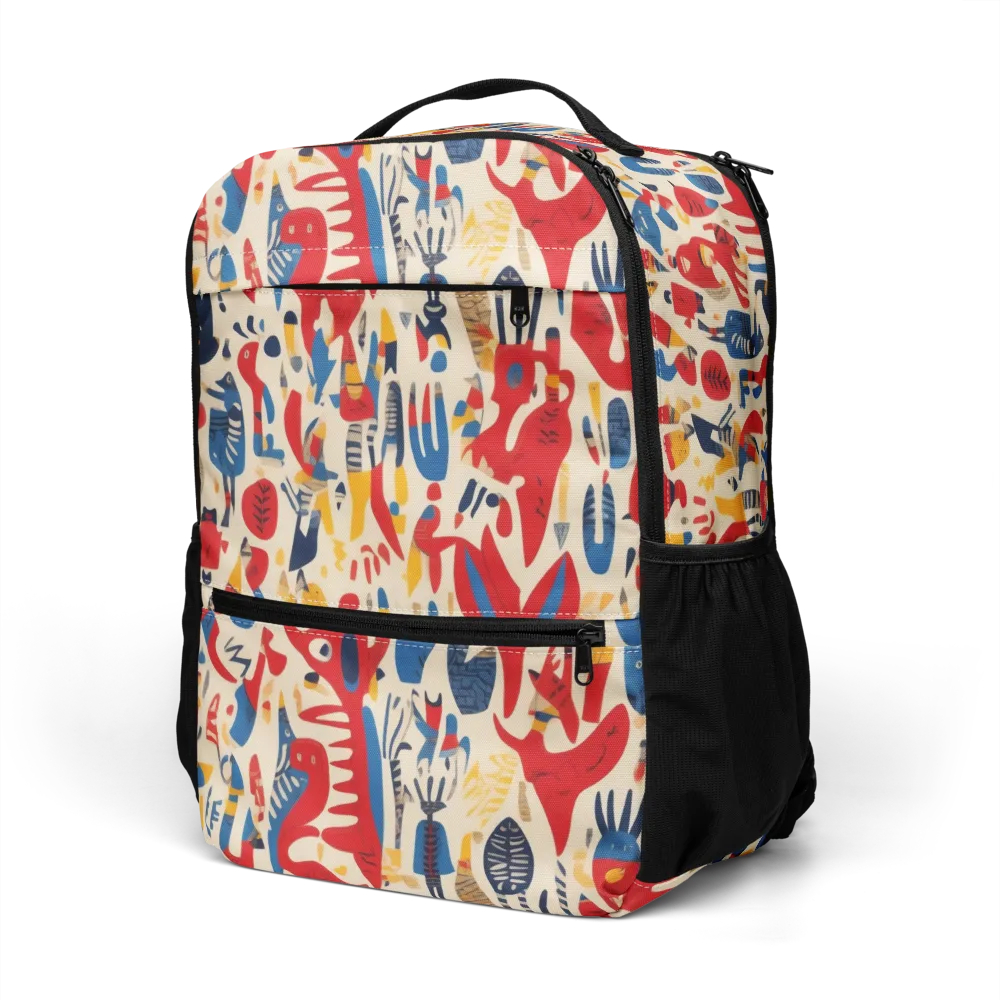 Red Tide Menagerie on Utility Backpack — Left Front