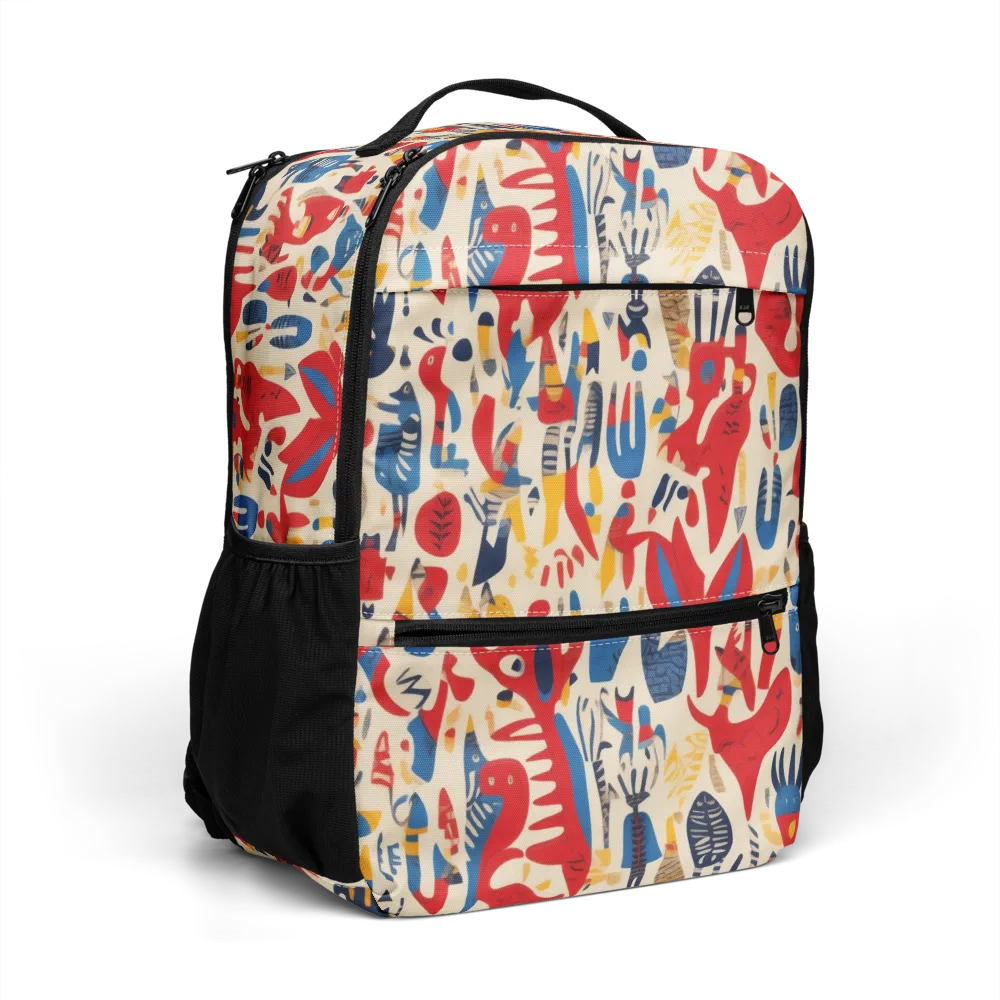 Red Tide Menagerie on Utility Backpack — Right Front