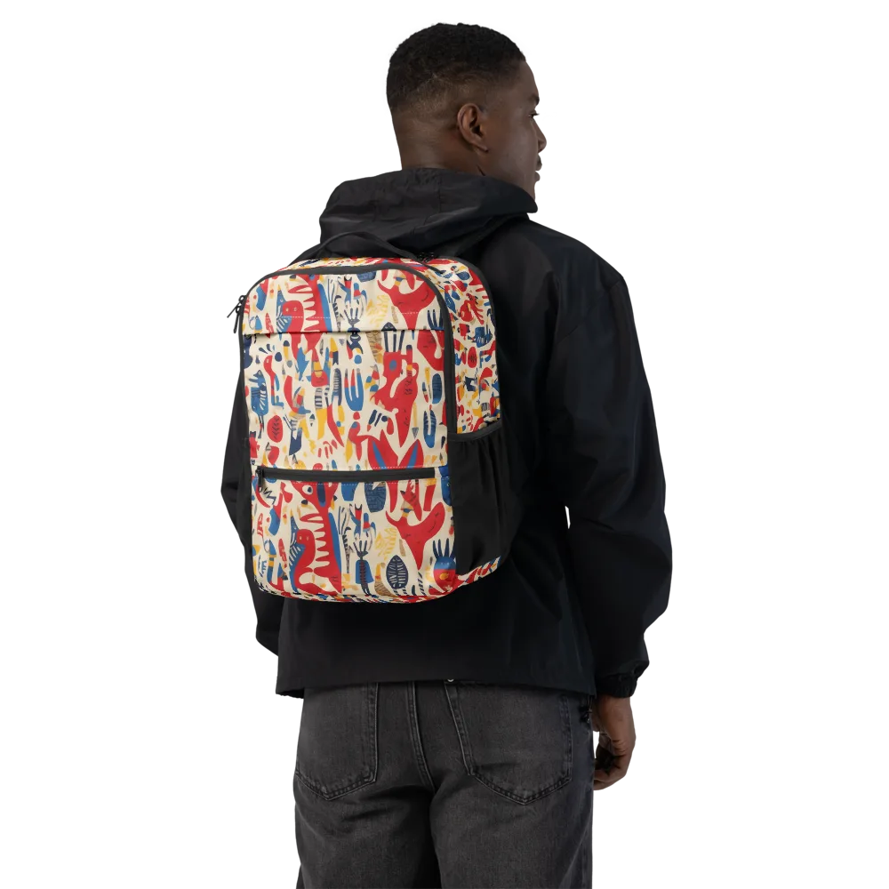Red Tide Menagerie on Utility Backpack — Back