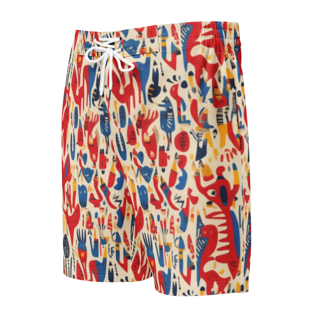 Red Tide Menagerie on Men's Board Shorts — Front