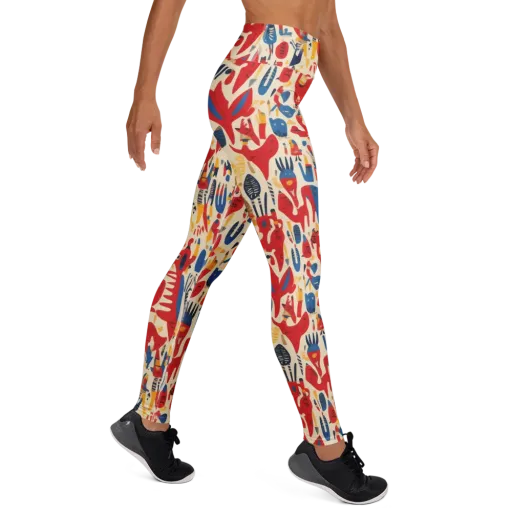 Red Tide Menagerie on a Yoga Leggings