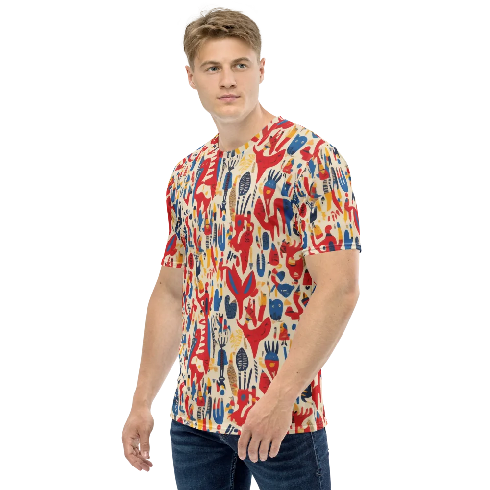 Red Tide Menagerie on Men's Crew Neck T-Shirt — Left