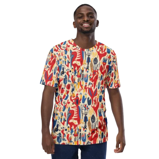 Red Tide Menagerie on a Men's Crew Neck T-Shirt