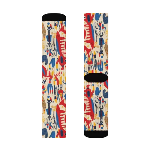 Red Tide Menagerie on a Socks