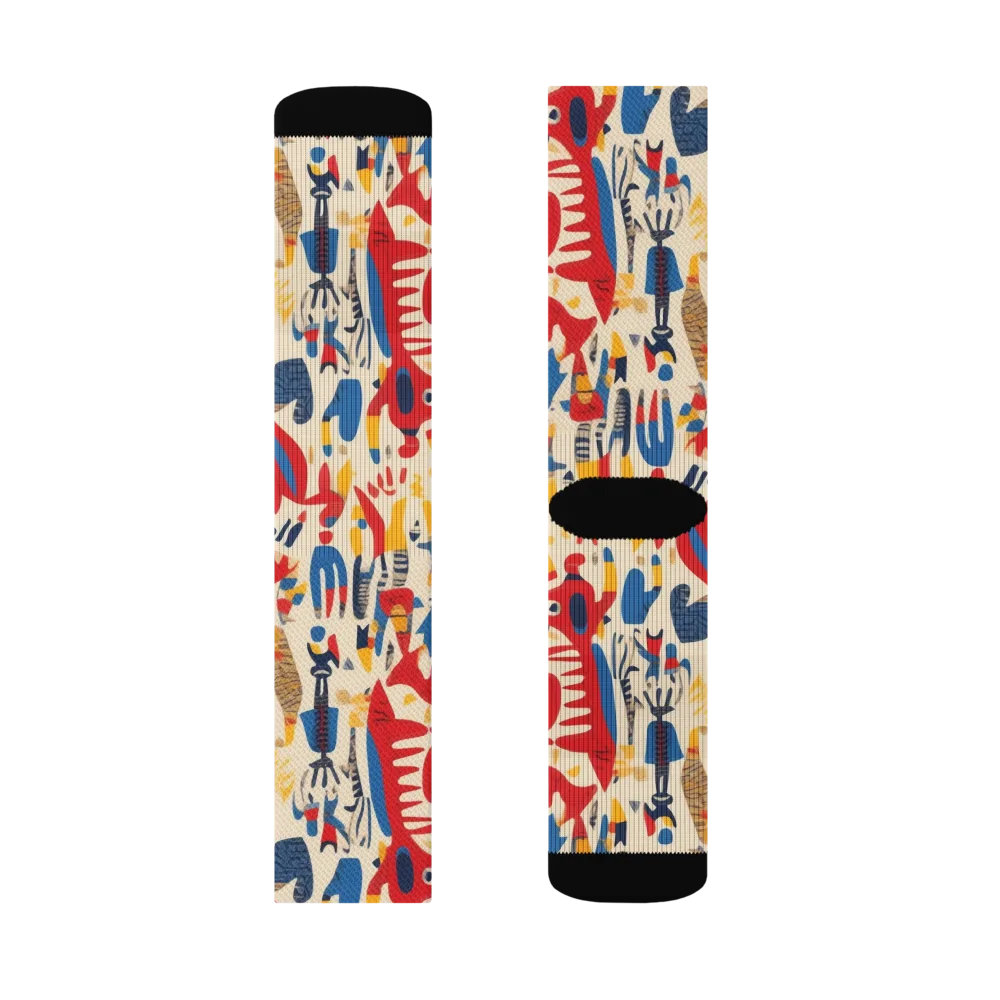 Red Tide Menagerie on Socks — Right Sock