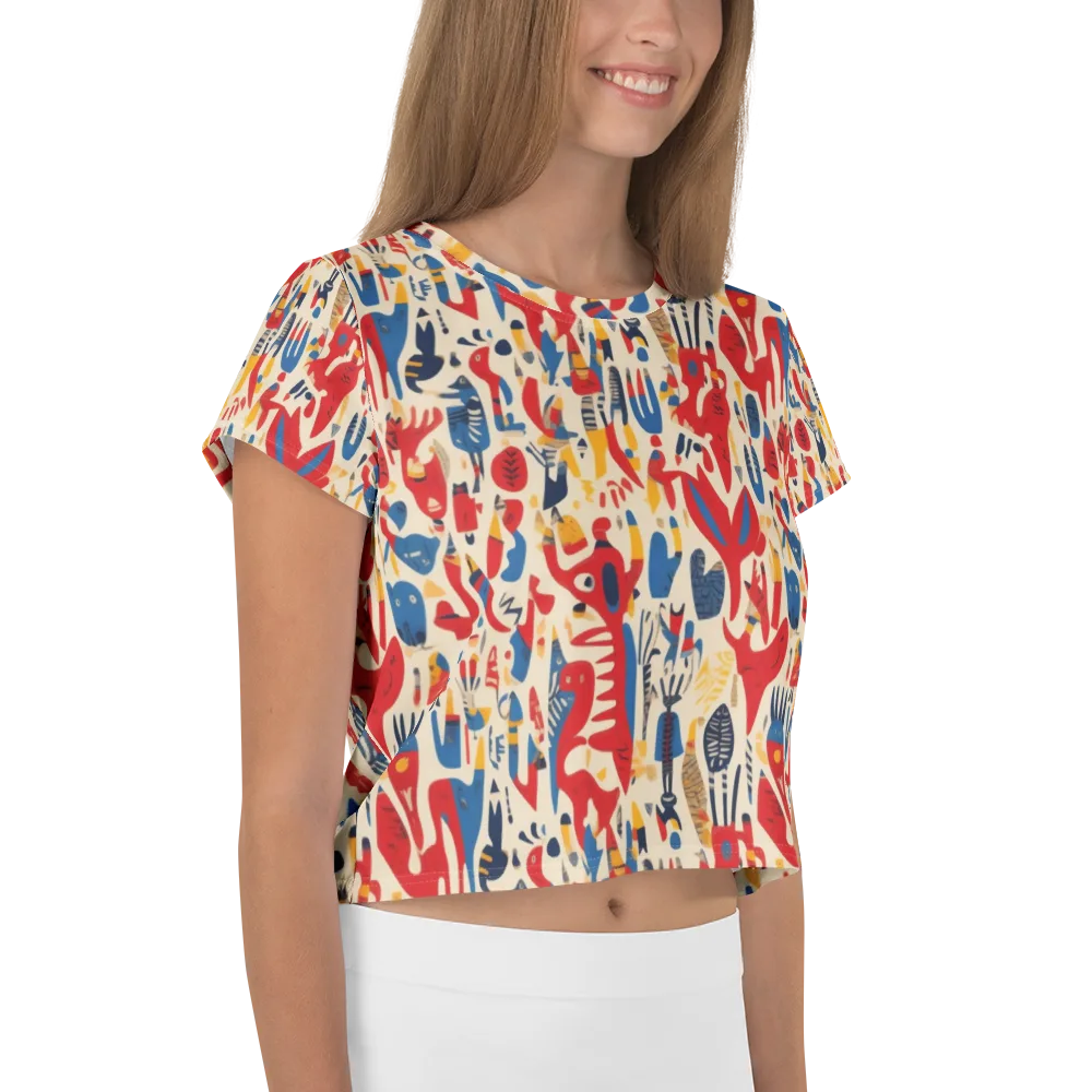 Red Tide Menagerie on Crop Tee — Right