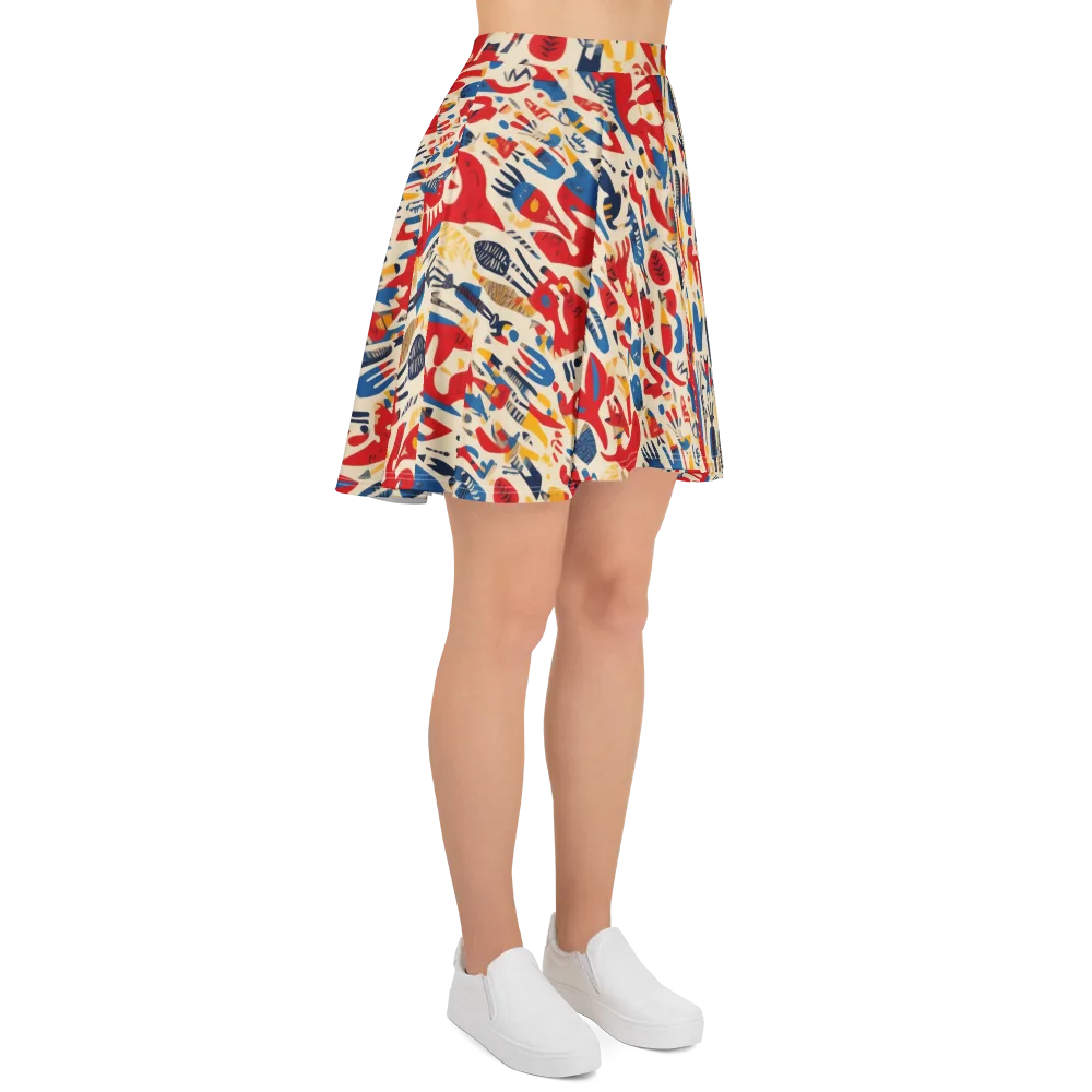 Red Tide Menagerie on Skater Skirt — Right