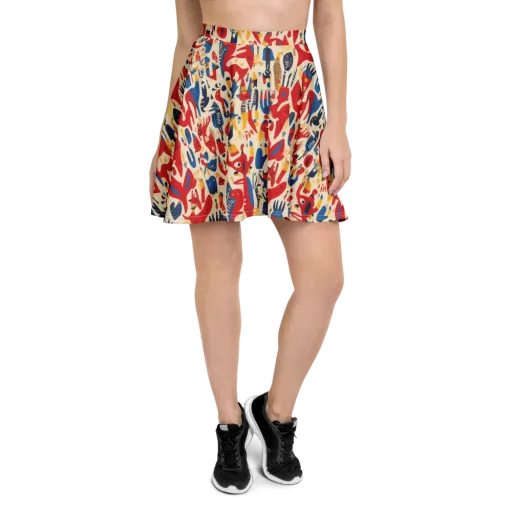 Red Tide Menagerie on a Skater Skirt