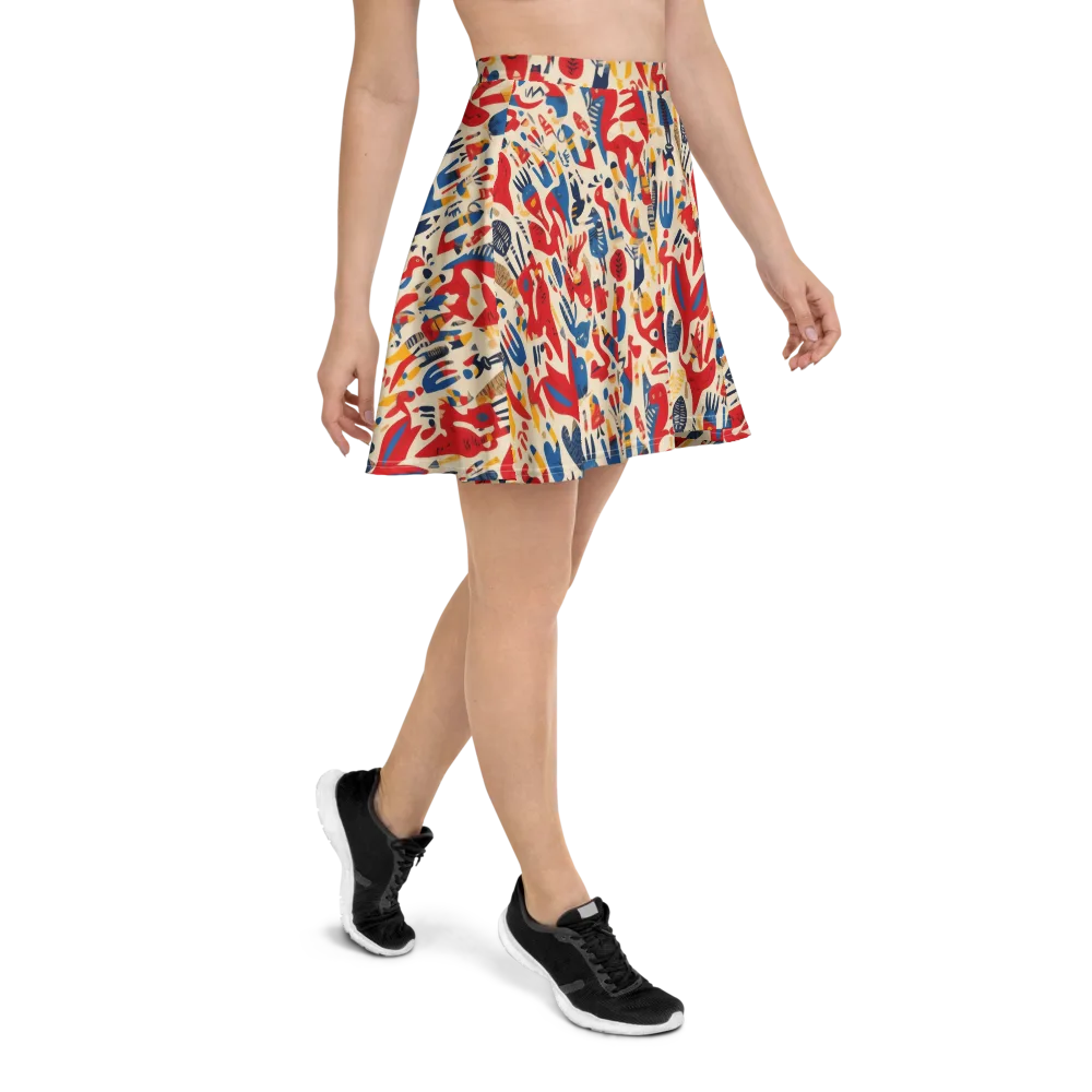 Red Tide Menagerie on Skater Skirt — Right