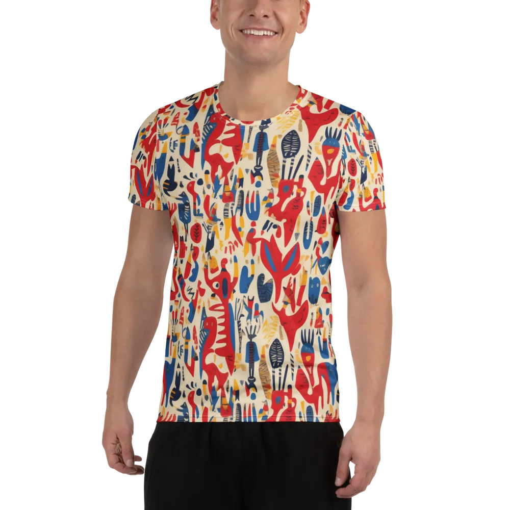 Red Tide Menagerie on Men's Athletic T-Shirt — Front