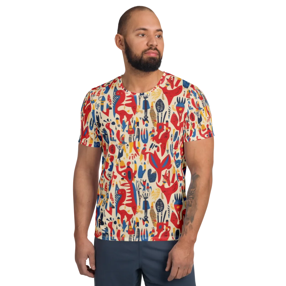 Red Tide Menagerie on Men's Athletic T-Shirt — Front